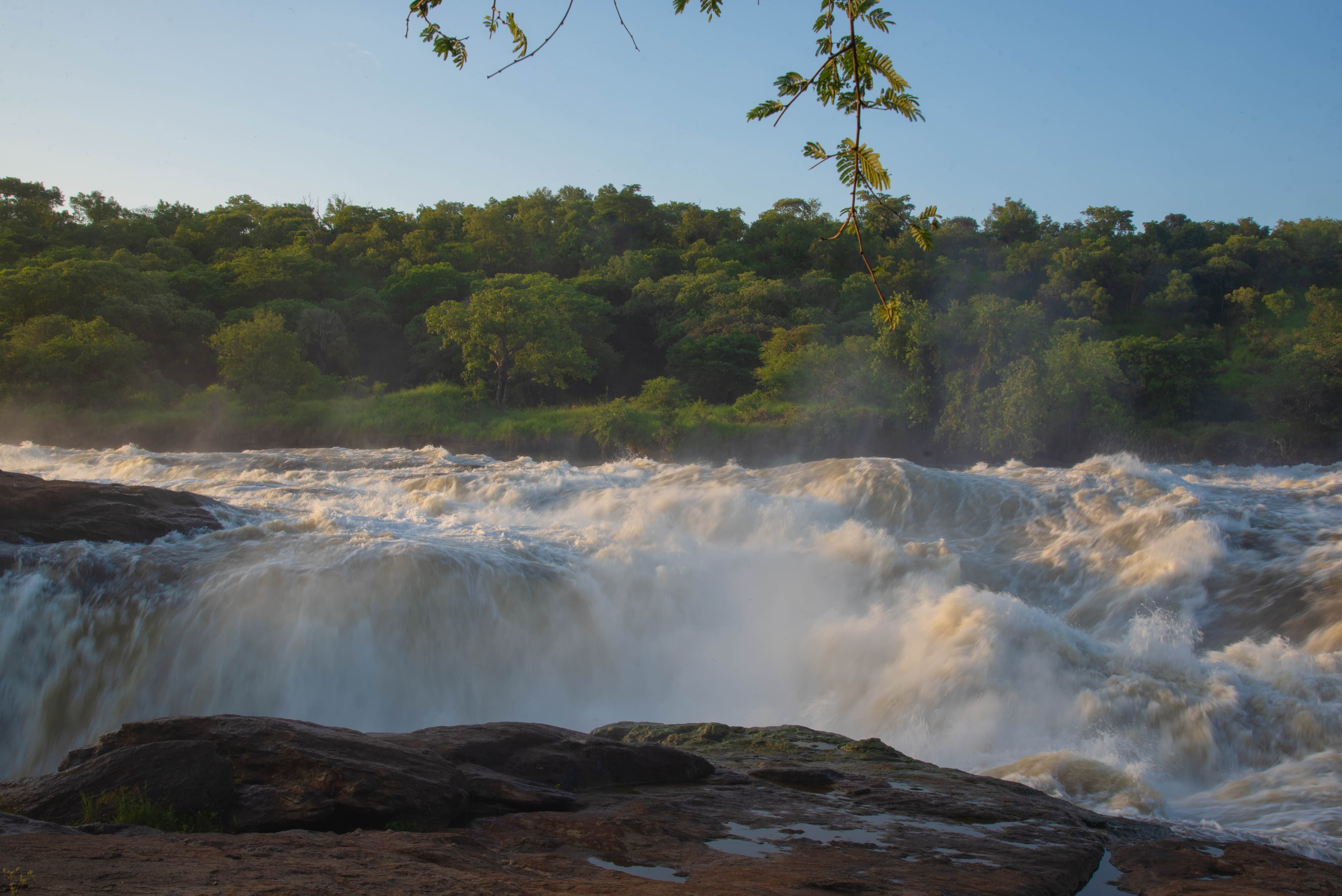 The River Nile surging through the gorge at Murchison Falls